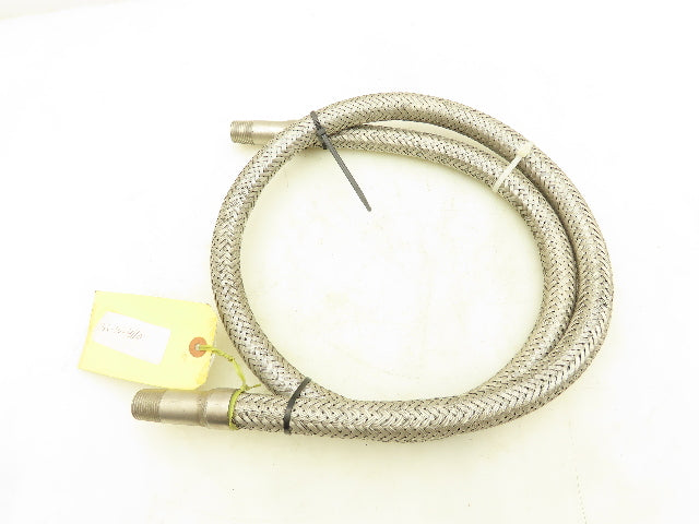 1/2"x 60" 304 Stainless Braided Flex Hose 1/2" Male NPT Ends