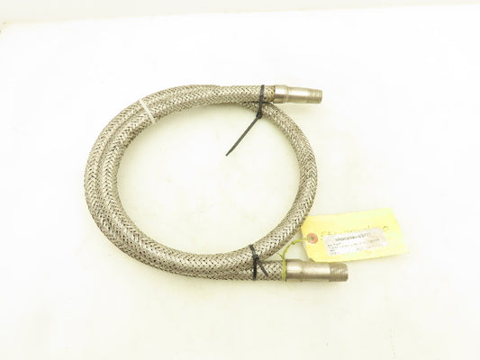 1/2"x 60" 304 Stainless Braided Flex Hose 1/2" Male NPT Ends