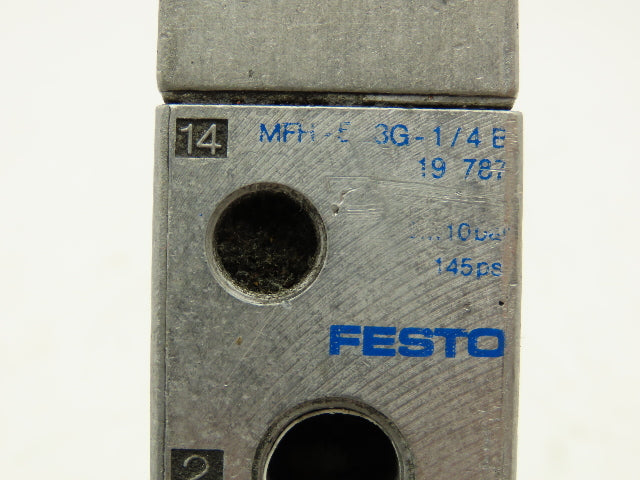 Festo MFH-5/3-G1/4-B Pneumatic Solenoid Valve 145 PSI 24VDC