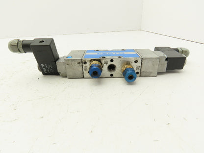 Festo MFH-5/3-G1/4-B Pneumatic Solenoid Valve 145 PSI 24VDC