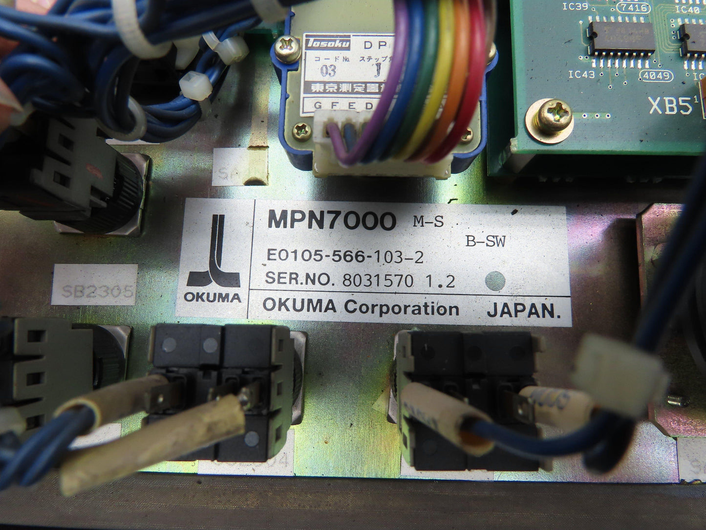 Okuma MPN7000 M-S CNC Lathe Operator Control Panel E0105-566-103-2