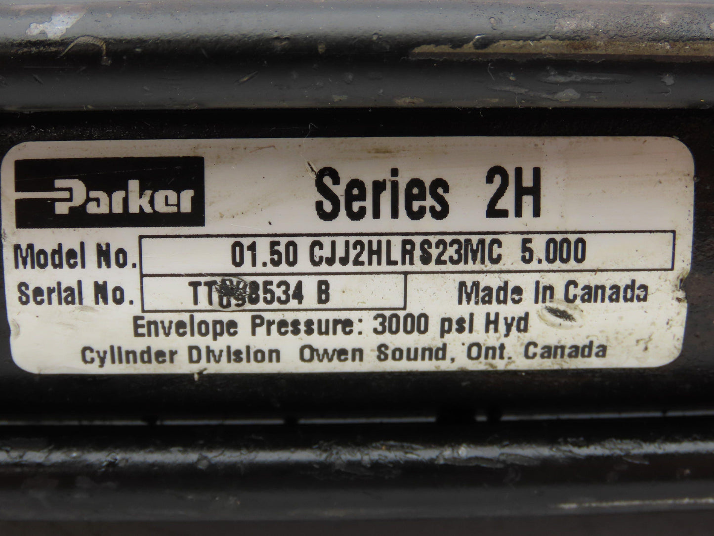 Parker Series 2H CJJ2HLRS23MC Hydraulic Cylinder 1.5" Bore 5" Stroke 3000 PSI