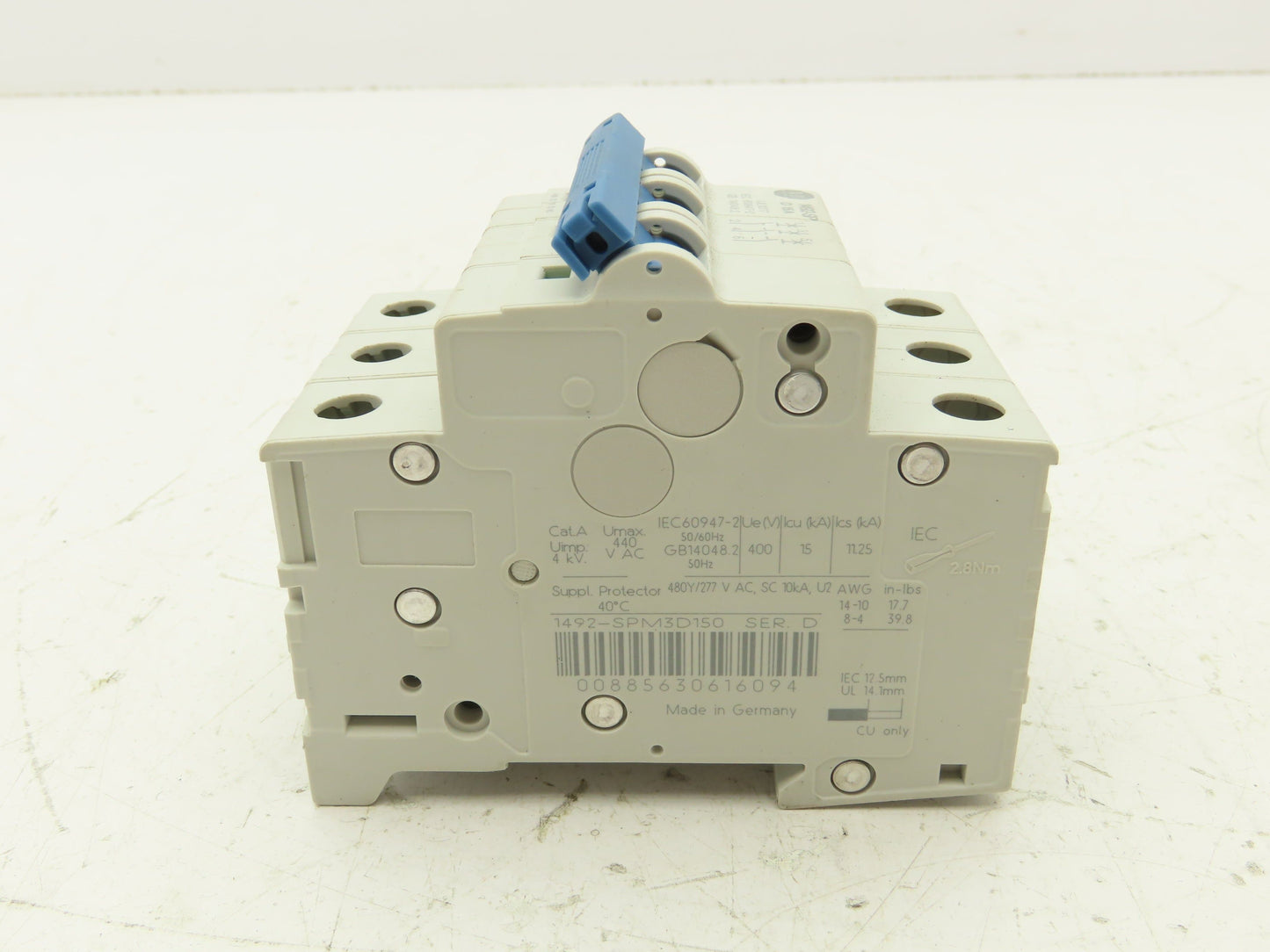 Allen Bradley 1492-SPM3D150 Supplementary Circuit Breaker Protector 3 Pole 15A