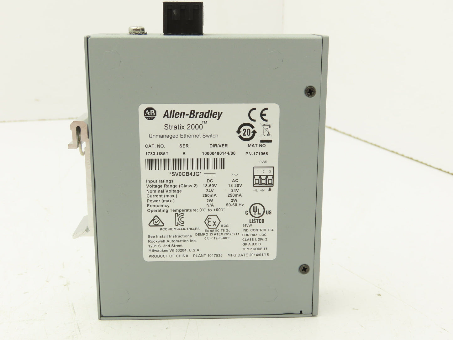 Allen Bradley 1783-US5T PLC Unmanaged Ethernet Switch 5-Port