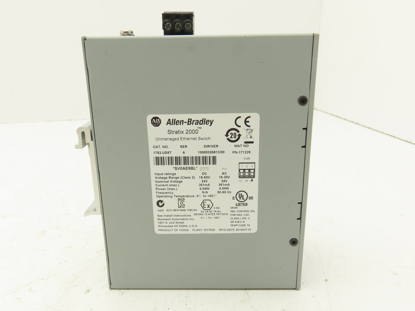 Allen Bradley 1783-US8T Stratix 2000 Ethernet Unmanaged Switch 8 Port