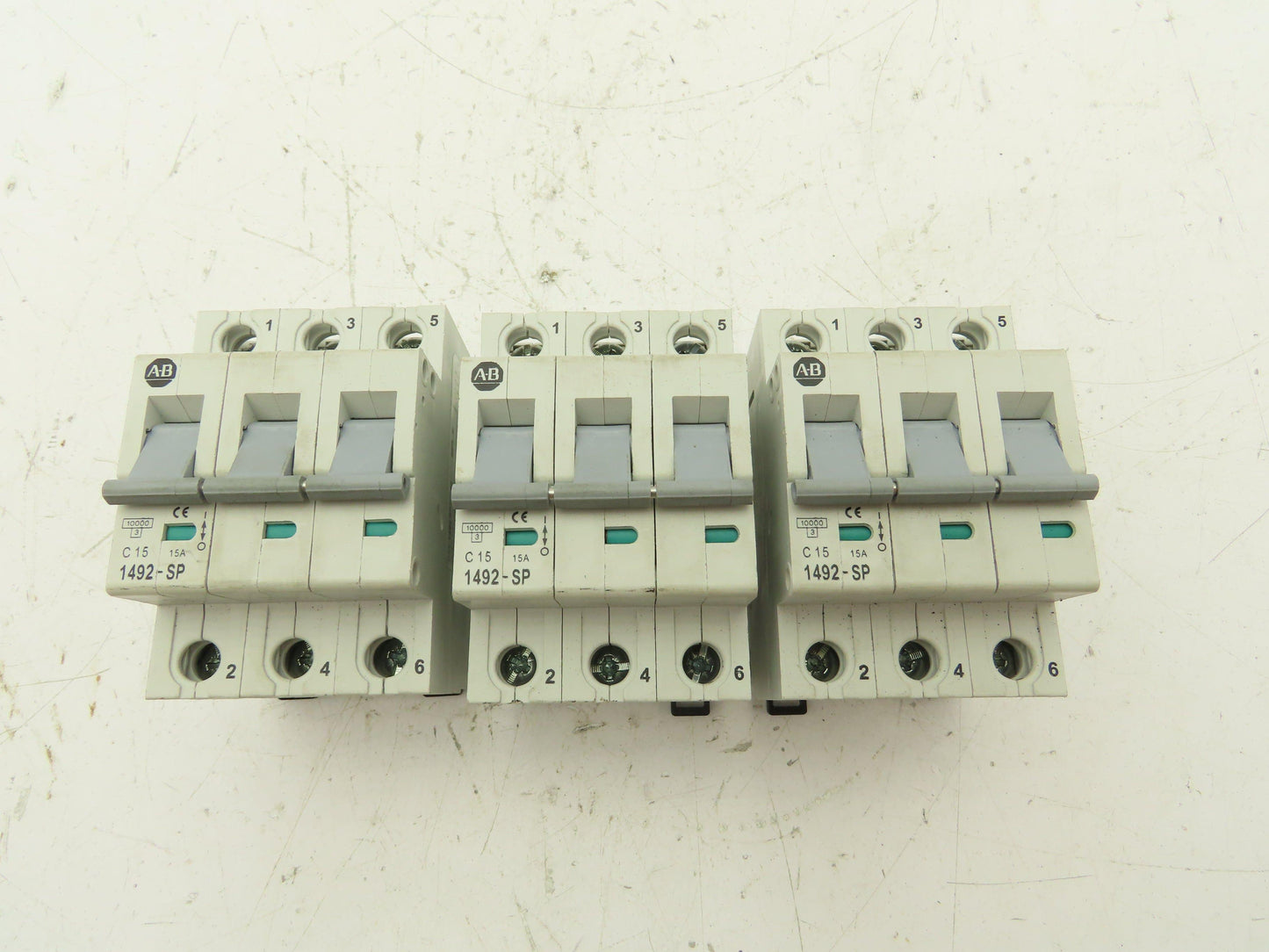 Allen Bradley 1492-SP3C150 Circuit Breaker 3 Pole 15A 415V Lot of 3
