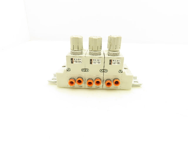 SMC ARM11BB1-358-AZ Compact 3-Station Pneumatic Manifold Regulator DIN Rail