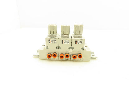 SMC ARM11BB1-358-AZ Compact 3-Station Pneumatic Manifold Regulator DIN Rail