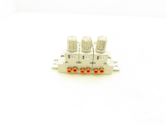 SMC ARM11BB1-358-AZ Compact 3-Station Pneumatic Manifold Regulator DIN Rail