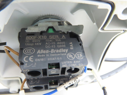 Allen Bradley 800F Toggle Switch 2-Way Spring Return 30mm Lever Operator