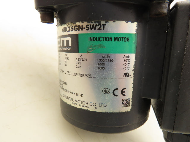 Oriental Motor 4IK25GN-SW2T Gearmotor 220V 3PH 18:1 Gearhead Hollow Shaft 88 RPM