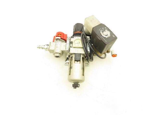 SMC AW30-N03E-Z 3/8" Air Line Filter Regulator Combo Lockout & Solenoid Valve