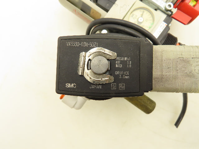 SMC AW30-N03E-Z 3/8" Air Line Filter Regulator Combo Lockout & Solenoid Valve