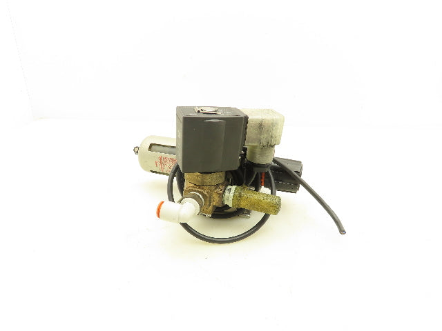 SMC AW30-N03E-Z 3/8" Air Line Filter Regulator Combo Lockout & Solenoid Valve