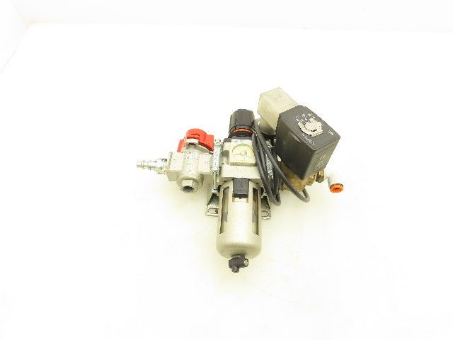 SMC AW30-N03E-Z 3/8" Air Line Filter Regulator Combo Lockout & Solenoid Valve