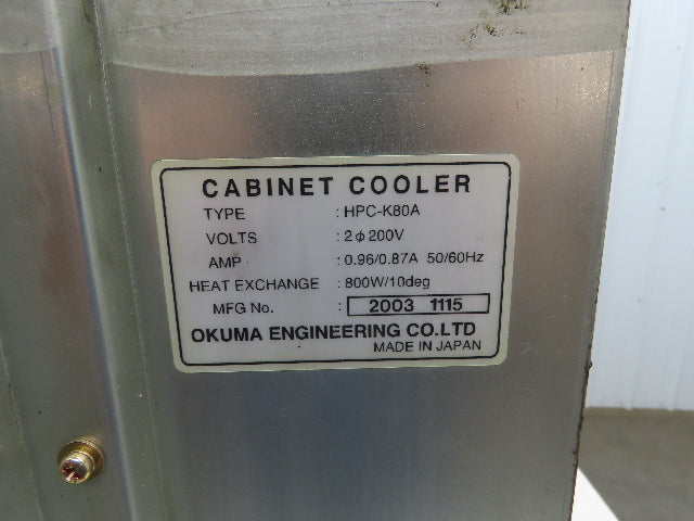 Okuma HPC-K80A Electrical Cabinet Cooler Heat Exchanger 200V 800W/10°