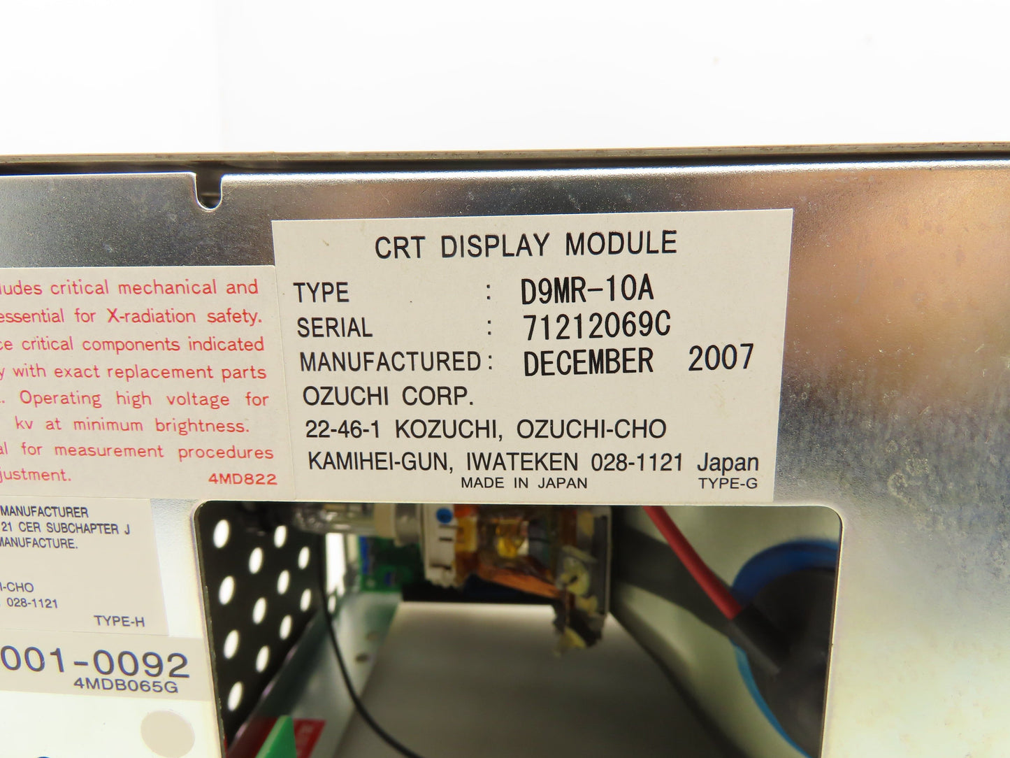 Fanuc A02B-0061-C001 HMI Operator Control Panel 9" Monitor A61L-0001-0092