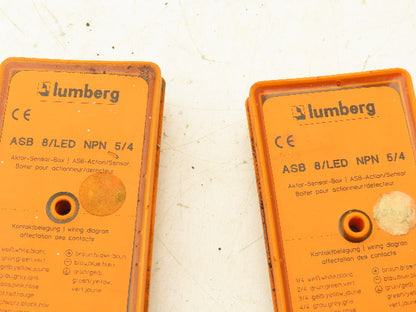 Lumberg ASB 8/LED NPN 5/4 Actuator Sensor Distribution Box 8 Plug-In Lot of 2