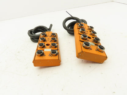 Lumberg ASB 8/LED NPN 5/4 Actuator Sensor Distribution Box 8 Plug-In Lot of 2