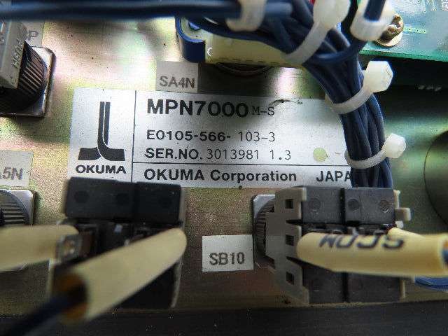 Okuma MPN7000 M-S Operator Control Panel E0105-566-103-3