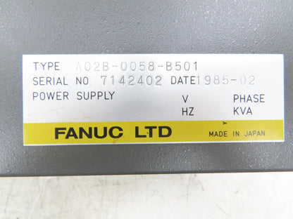 Fanuc A02B-0058-B501 PLC Power Supply Controller Unit Chassis