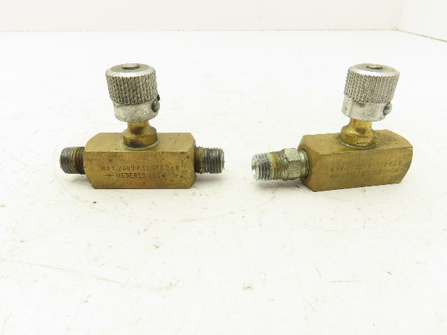 Parker PN400B Flow Control Needle Valve 1/4" NPT 2000PSI Lot of 2