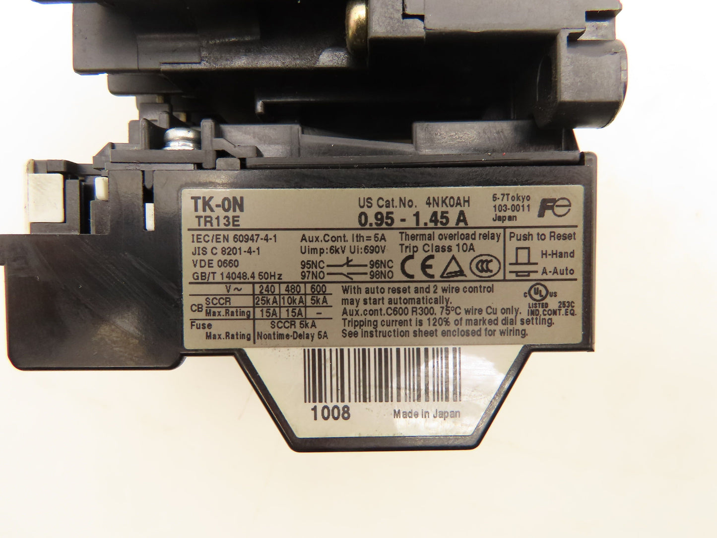 Fuji Electric SJ-0SG Magnetic Contactor Thermal Overload Relay Lot of 3