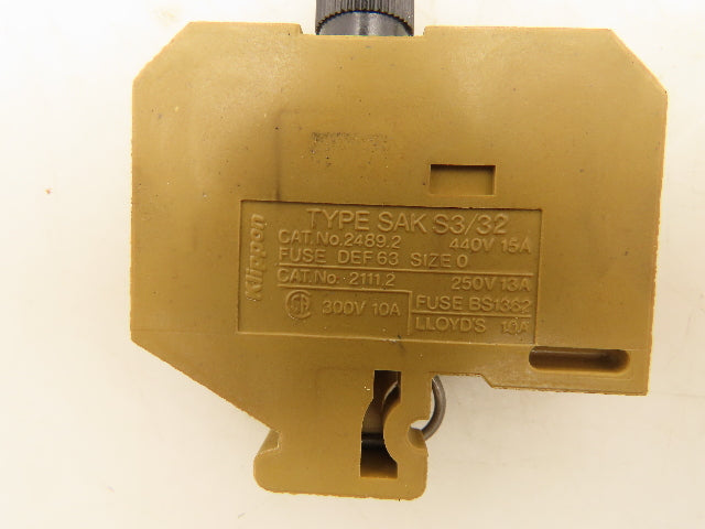 Klippon SAKS3/32 Terminal Block Fuse Holder 440V 15A Lot of 13