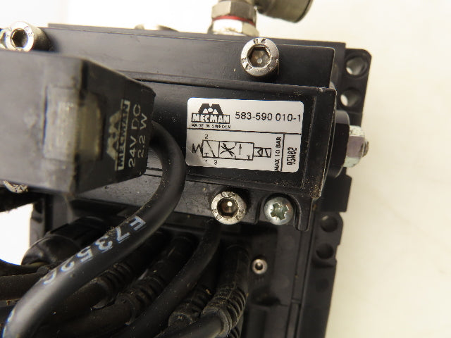 Mecman 07931 Pneumatic Directional Solenoid Valve 8-Station Manifold 24V 5/2