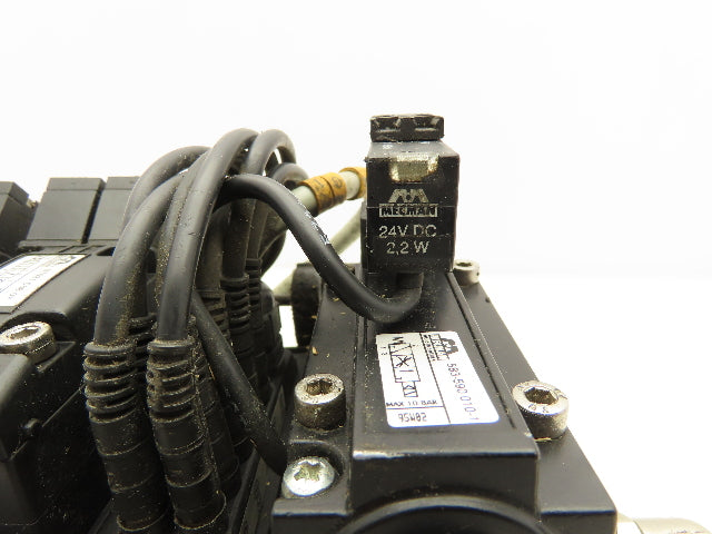 Mecman 07931 Pneumatic Directional Solenoid Valve 8-Station Manifold 24V 5/2