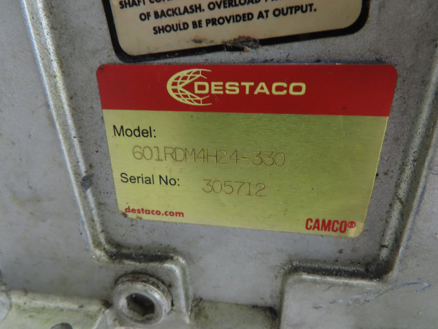Destaco 601RDM4H24-330 Rotary Index Drive Table 4-Stop Positioner 460V Gearmotor
