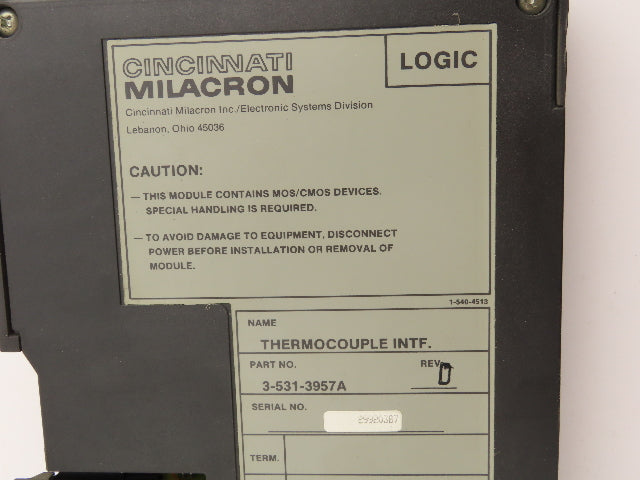 Cincinnati Milacron 3-531-3957A PLC Thermocouple Interface Module Lot of 2