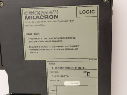 Cincinnati Milacron 3-531-3957A PLC Thermocouple Interface Module Lot of 2