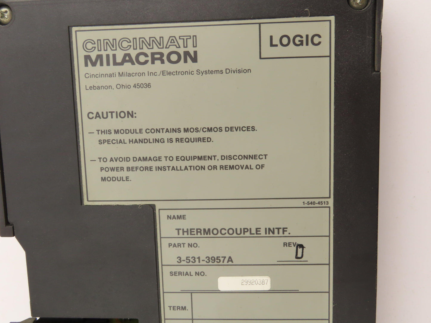 Cincinnati Milacron 3-531-3957A PLC Thermocouple Interface Module Lot of 2