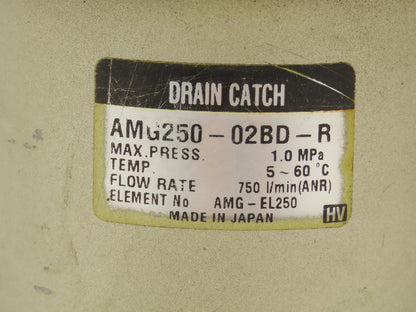 SMC AMG250-02BD-R Water Separator Drain Catch 1/4" NPT 1 MPa 750 l/min