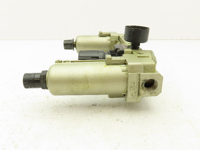 SMC AF30-N03D-2Z Pneumatic Regulator Air Filter Check Valve Assembly 3/8"