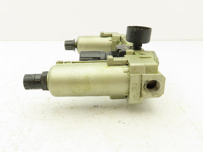 SMC AF30-N03D-2Z Pneumatic Regulator Air Filter Check Valve Assembly 3/8"