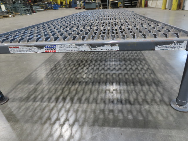 Tri Arc 24"x 97" Serrated Step Steel Safety Work Platform 9"-14" Adj Height Gray