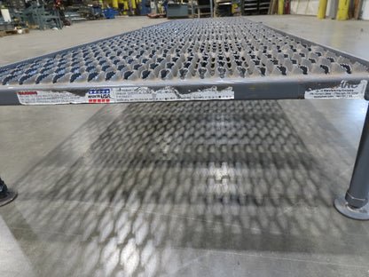 Tri Arc 24"x 97" Serrated Step Steel Safety Work Platform 9"-14" Adj Height Gray