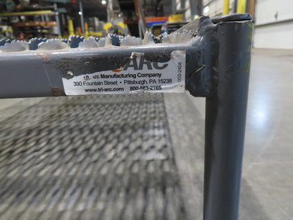 Tri Arc 24"x 97" Serrated Step Steel Safety Work Platform 9"-14" Adj Height Gray