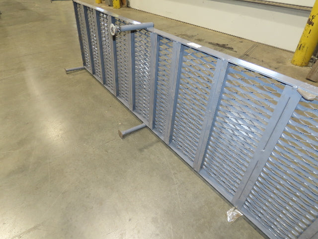 Tri Arc 24"x 97" Serrated Step Steel Safety Work Platform 9"-14" Adj Height Gray