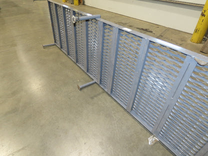 Tri Arc 24"x 97" Serrated Step Steel Safety Work Platform 9"-14" Adj Height Gray