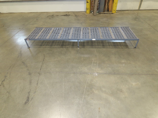 Tri Arc 24"x 97" Serrated Step Steel Safety Work Platform 9"-14" Adj Height Gray