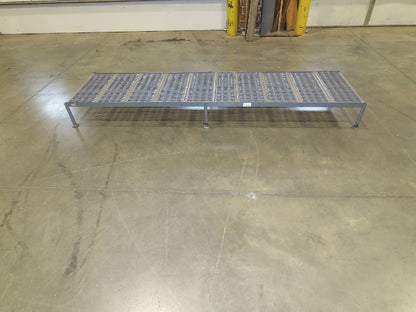 Tri Arc 24"x 97" Serrated Step Steel Safety Work Platform 9"-14" Adj Height Gray