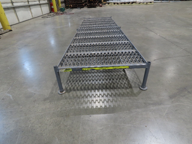 Tri Arc 24"x 97" Serrated Step Steel Safety Work Platform 9"-14" Adj Height Gray