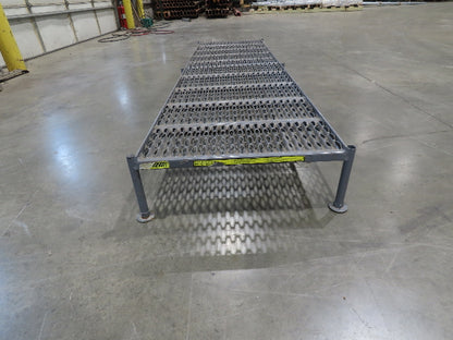 Tri Arc 24"x 97" Serrated Step Steel Safety Work Platform 9"-14" Adj Height Gray