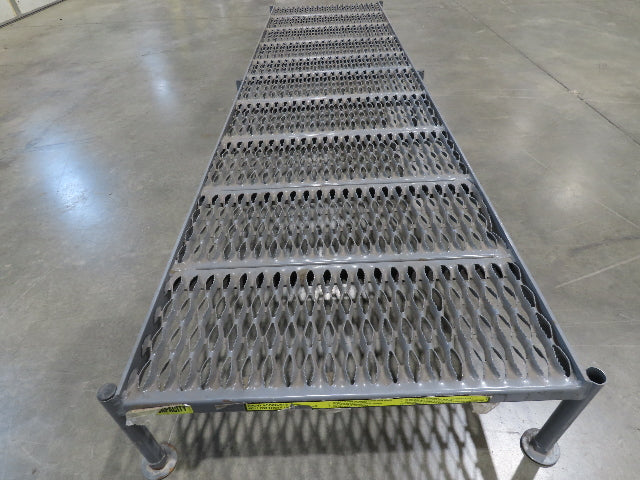 Tri Arc 24"x 97" Serrated Step Steel Safety Work Platform 9"-14" Adj Height Gray