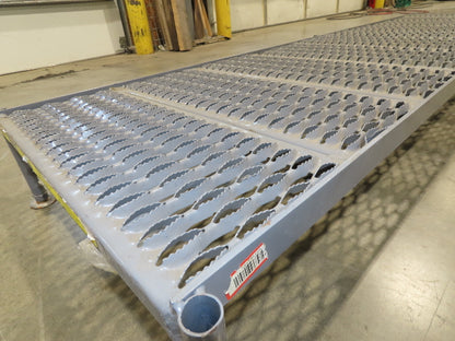 Tri Arc 24"x 97" Serrated Step Steel Safety Work Platform 9"-14" Adj Height Gray