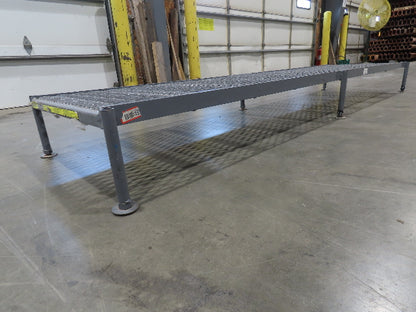 Tri Arc 24"x 97" Serrated Step Steel Safety Work Platform 9"-14" Adj Height Gray
