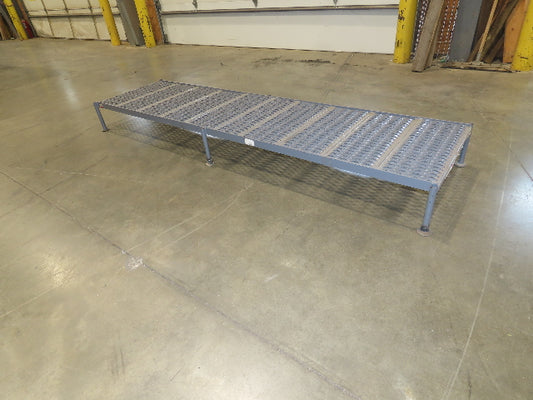 Tri Arc 24"x 97" Serrated Step Steel Safety Work Platform 9"-14" Adj Height Gray